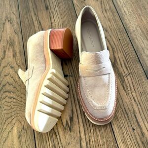 Brand new Bernardo beige suede loafers
